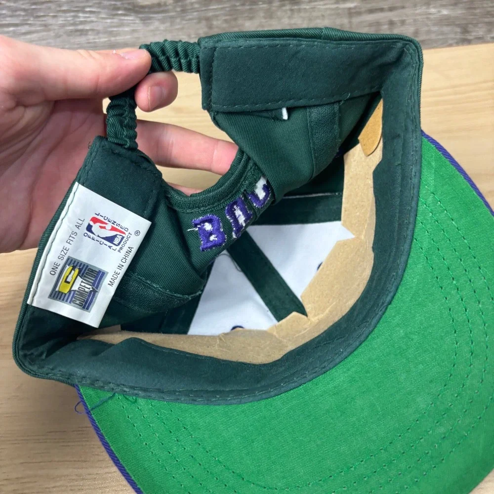 Vintage Milwaukee Bucks Hat‎ Cap Kids Green Purple NBA Basketball Deadstock